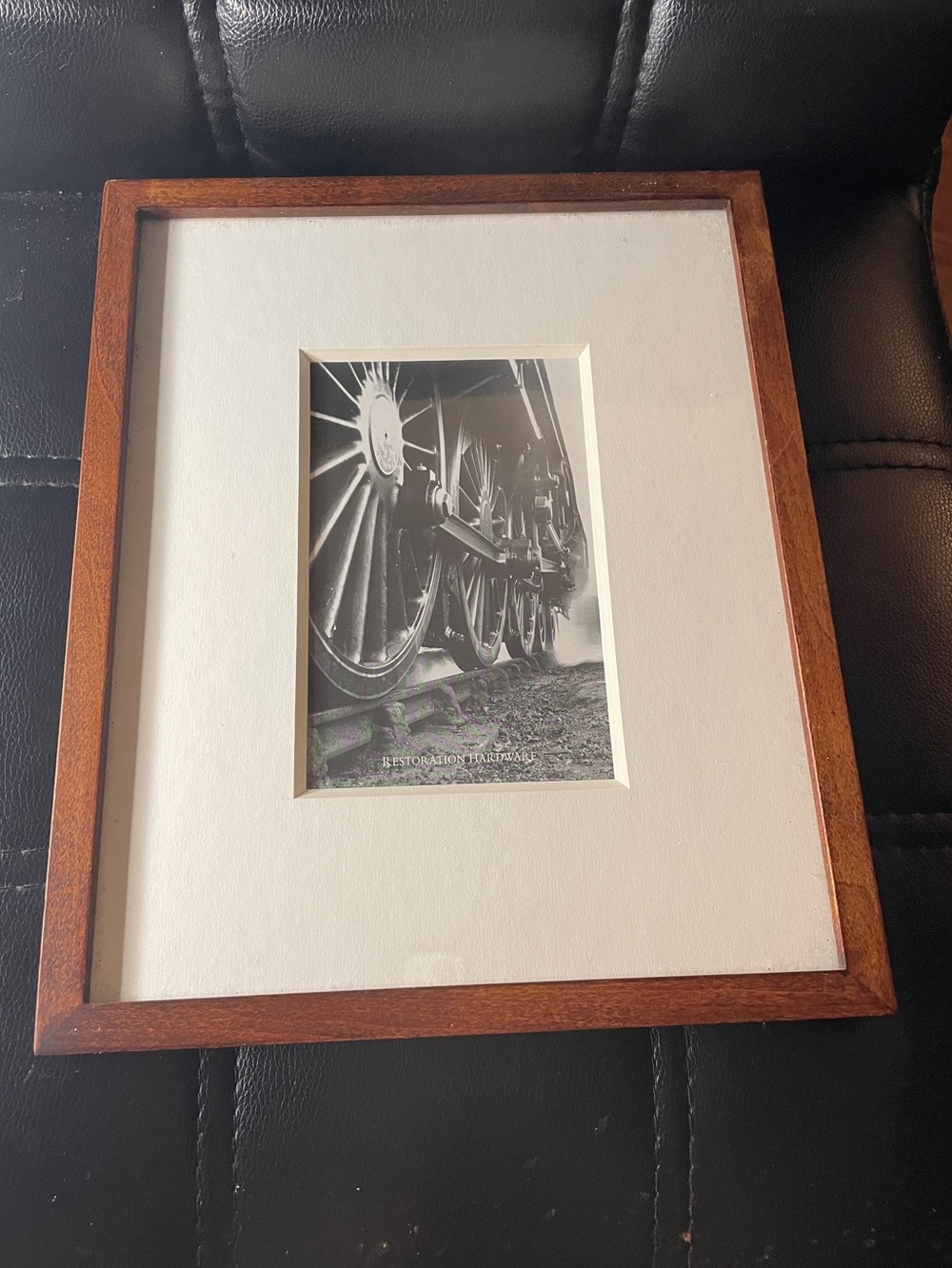 Restoration Hardware warm-toned wooden frame